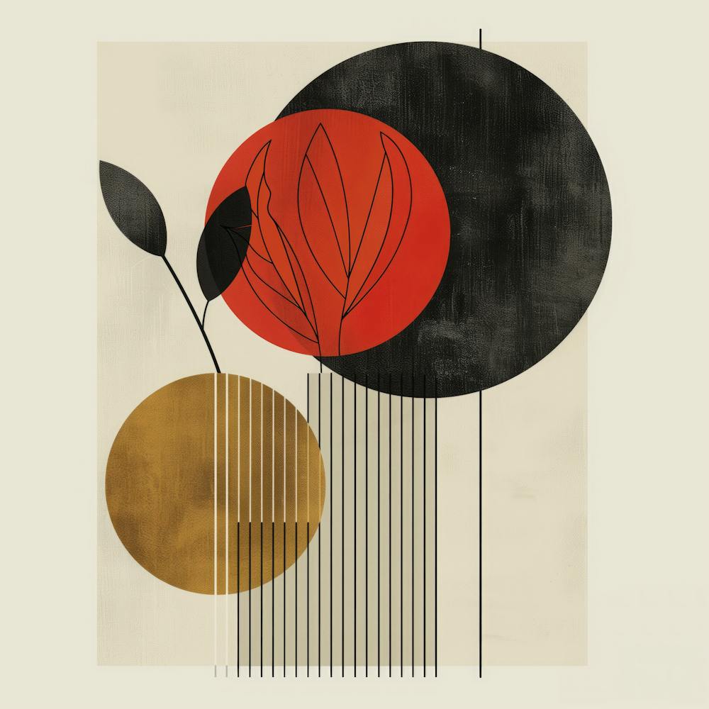 Elegant Leaf: Dual Circle Harmony