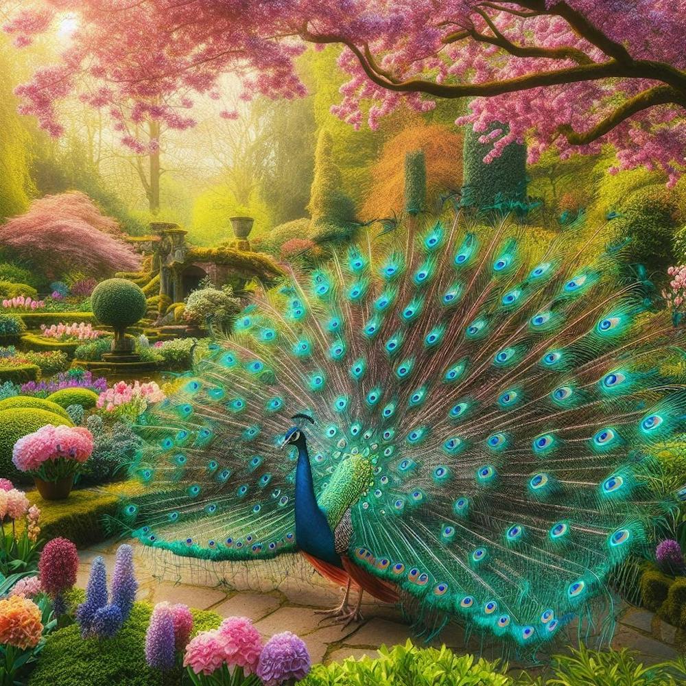Peacock In The Garden