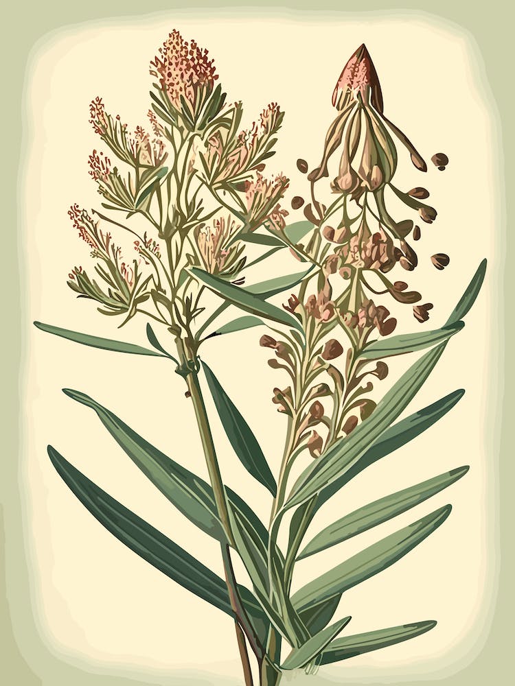 Prairie Milkweed Wildflower Vintage Botanical 2