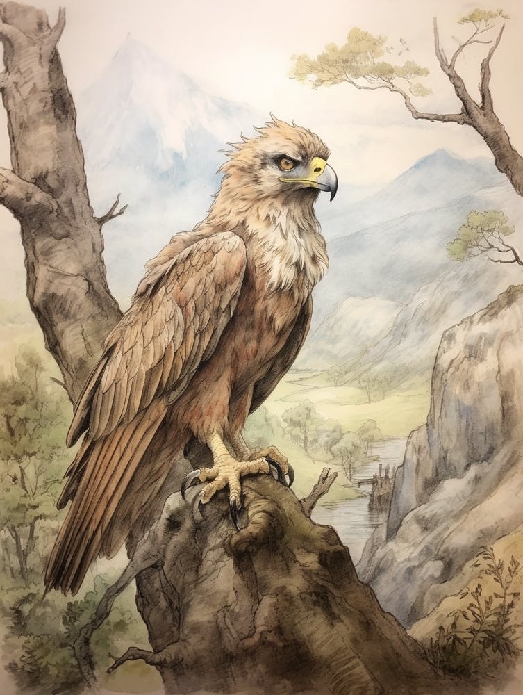 Storybook Animal Watercolour Eagle 1