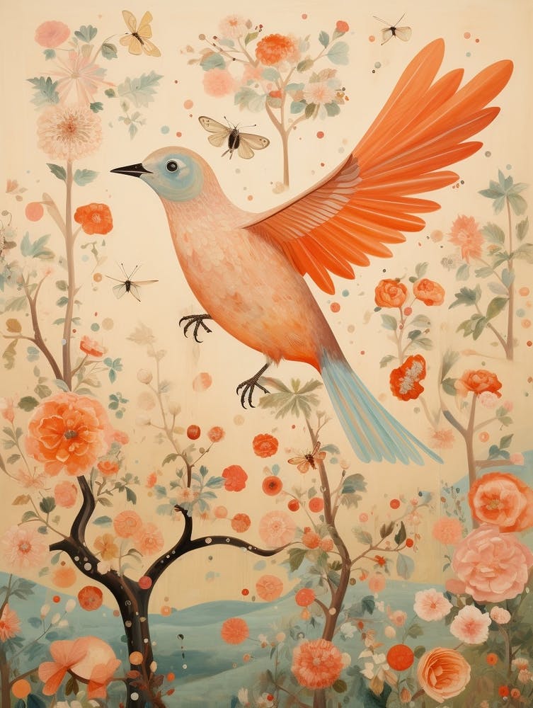 Robin 3 Detailed Bird Painting