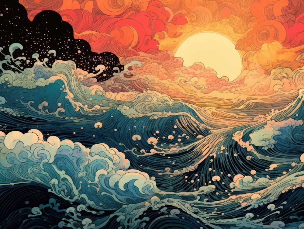 Sunset Over The Ocean 1