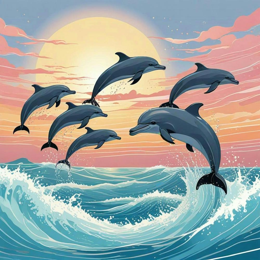 Sunset With Dolphin (2)