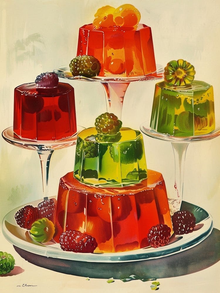 Fruity Jelly Retro Cookbook Illustration Inspired 2
