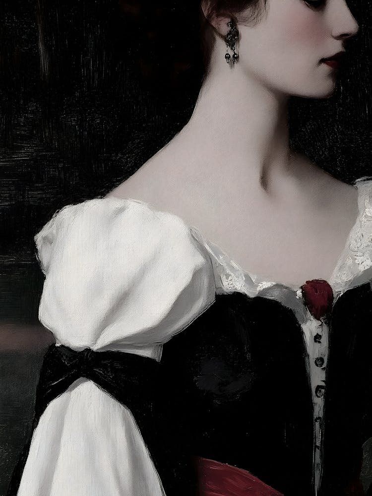 Lady In Black And White 1