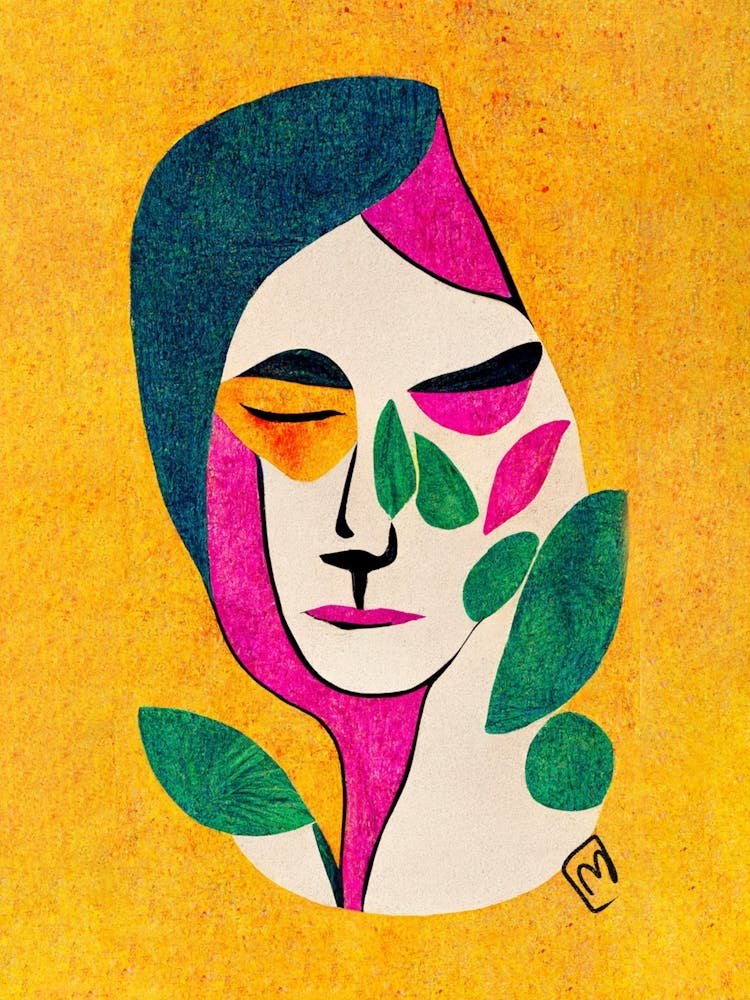 Abstract Floral Botanical Face 7