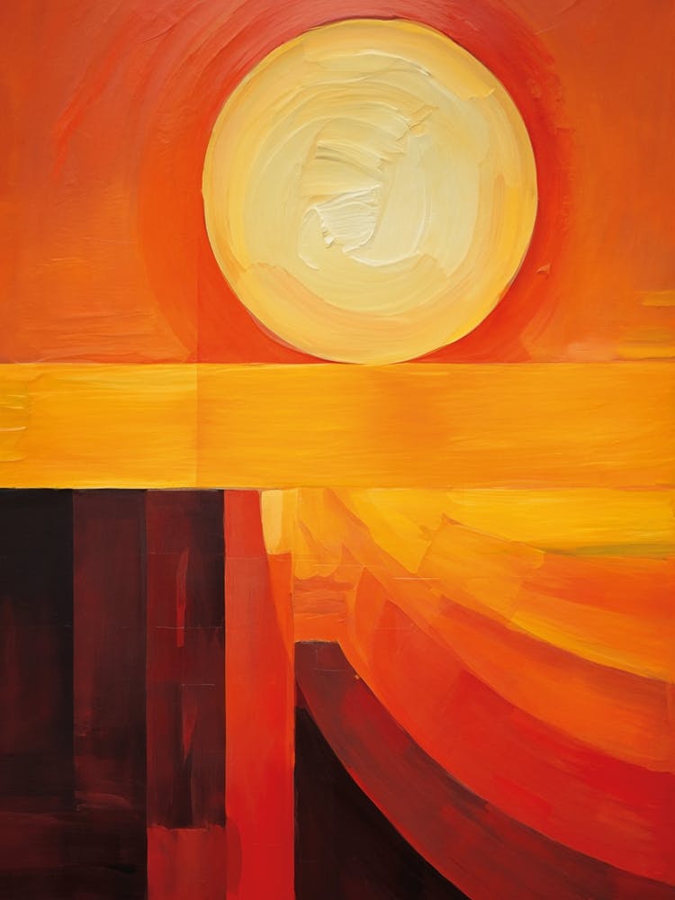 Abstract Sun Blast Digital Oil Painting