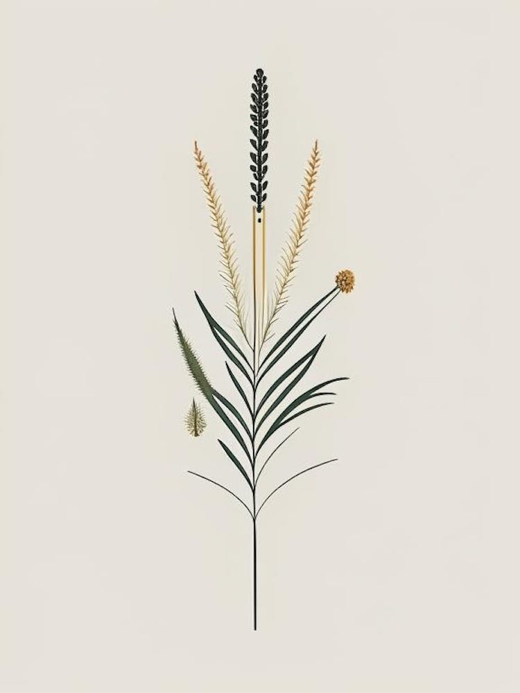 Horsetail Spices And Herbs Retro Minimal 1