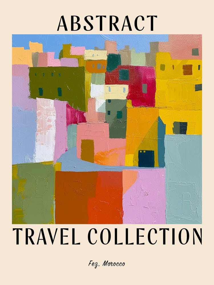 Abstract Travel Collection Poster Fez Morocco 1