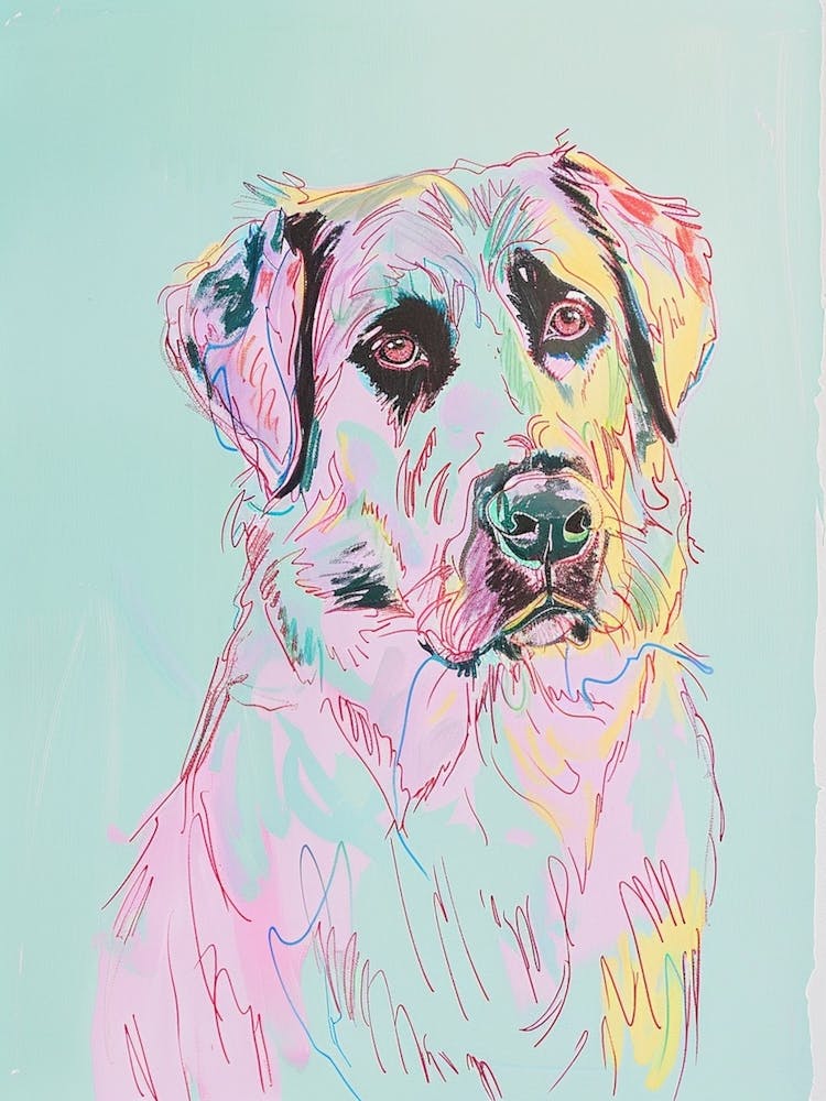 Pastell Anatolischer Schäferhund Pastell-Strichillustration 2