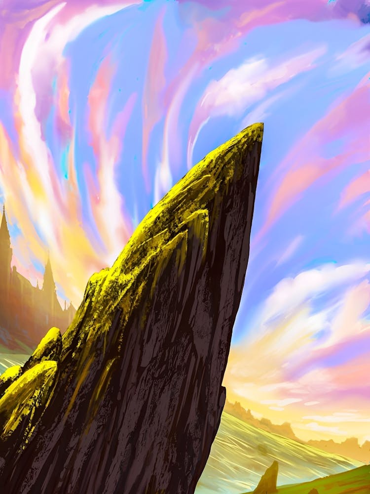 Mountains Rock Nature Landscape Painting
