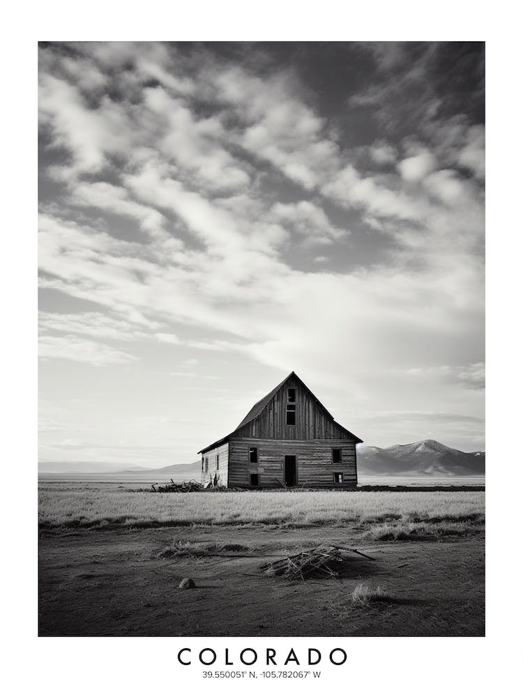 Poster Of Colorado, Black And White Analogue Photograph 4