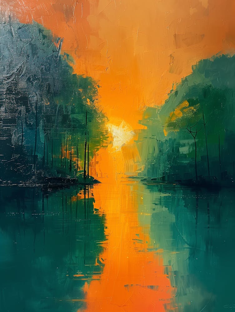 Sunset Over The River