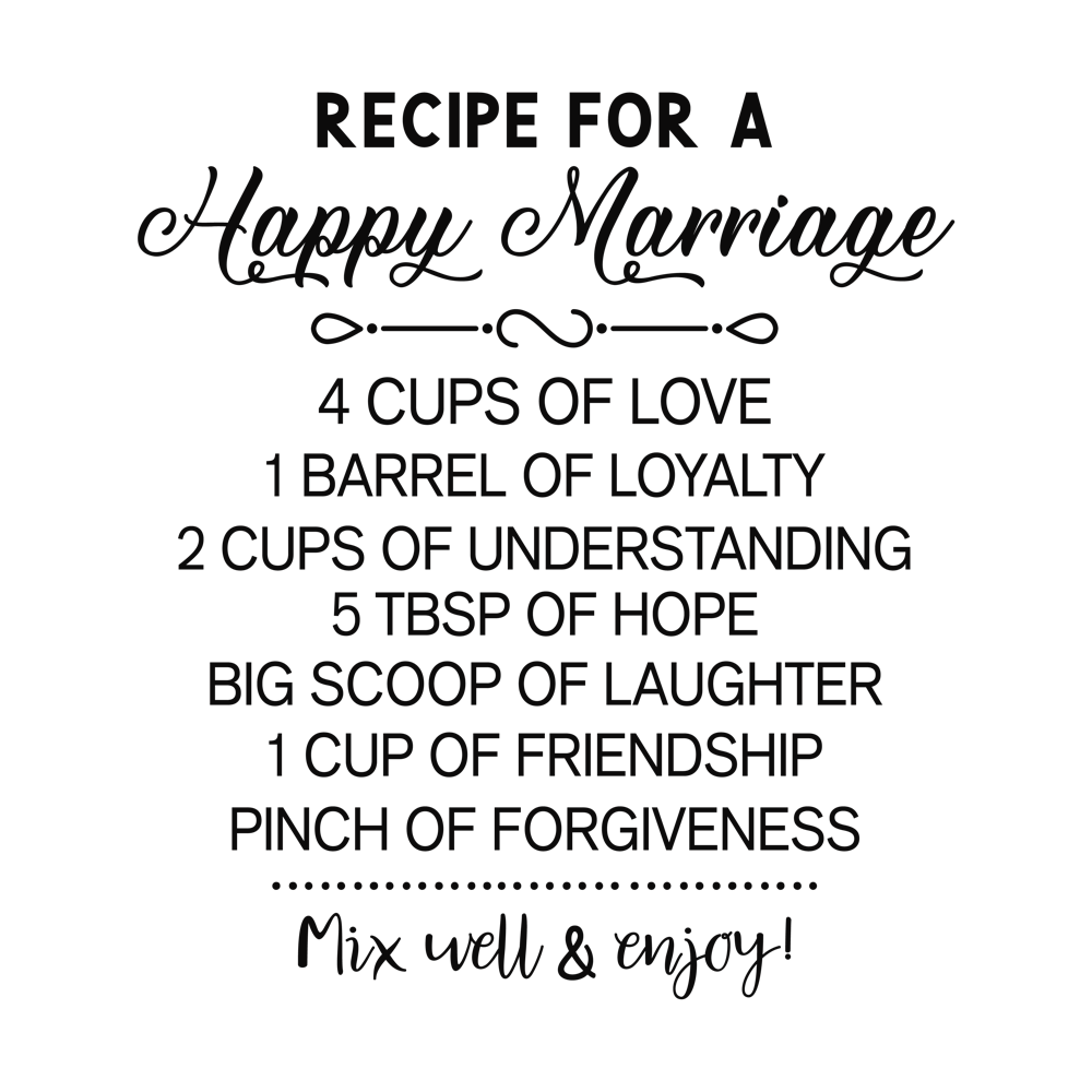 Recipe For A Happy Marriage