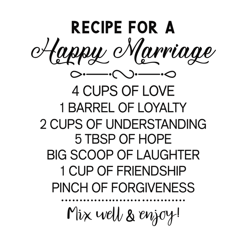 Recipe For A Happy Marriage
