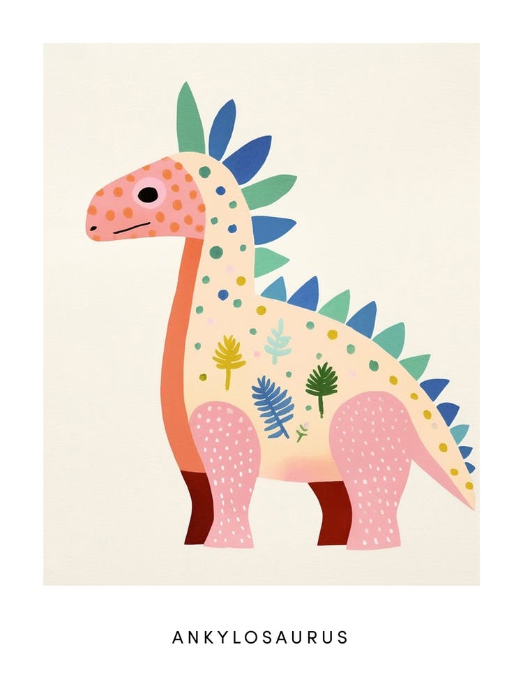 Nursery Dinosaur Art Ankylosaurus 5 Poster