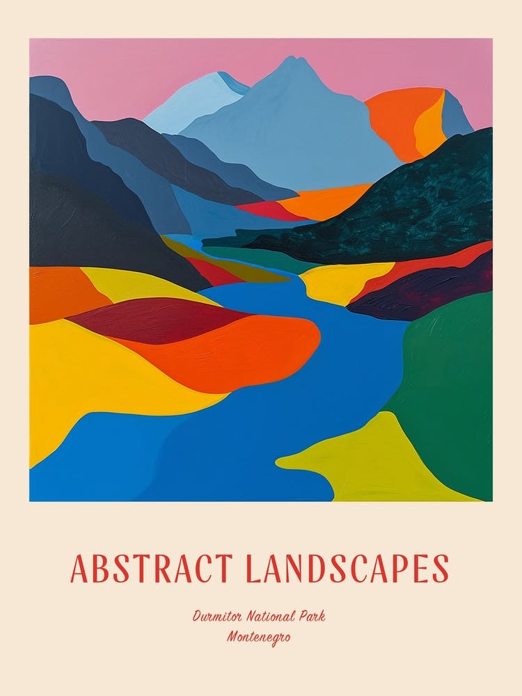 Colourful Abstract Durmitor National Park Montenegro 1 Poster