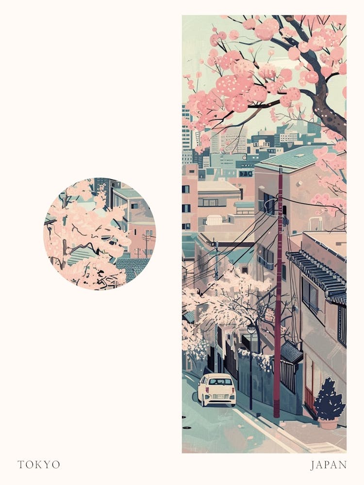 Tokyo Japan 4 Cut Out Travel Poster