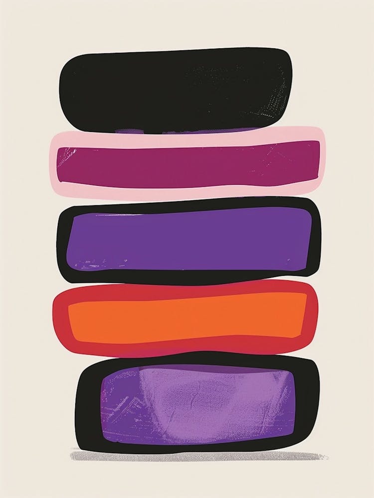 Minimalist Stacked Purple Abstract Jelly Slices