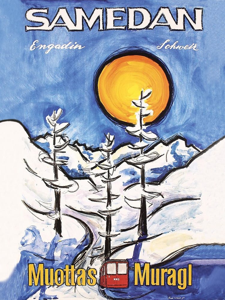 Muottas Muragl Bahn, Funicular Railway In Engadin, Switzerland