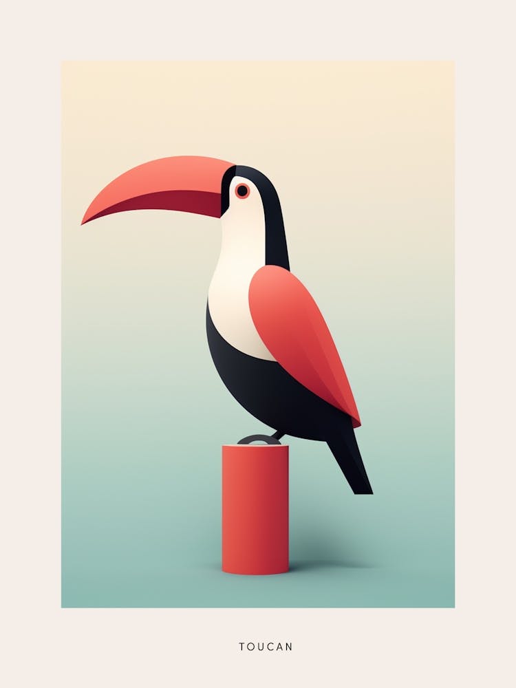 Minimalist Toucan 3 Bird Poster