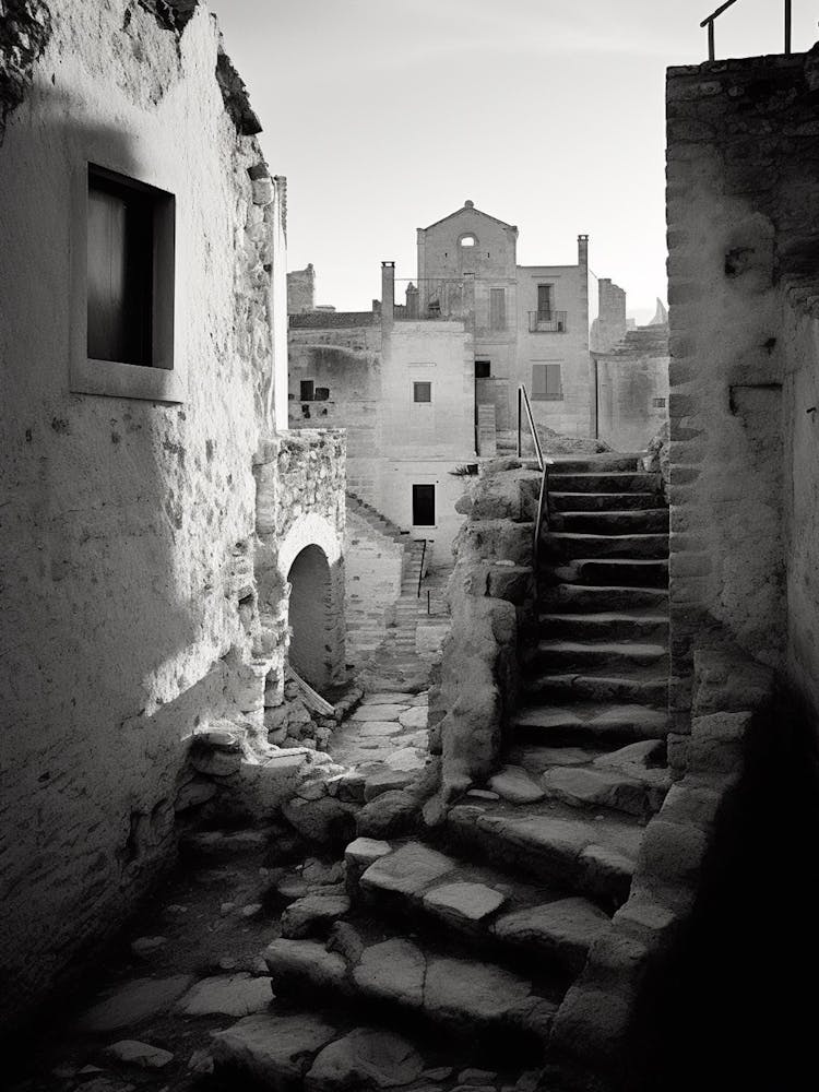 Matera, Italien, Schwarz-Weiß Analogfotografie 2