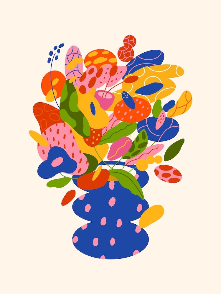 Illustration Vase Abstrait Aux Fleurs 1