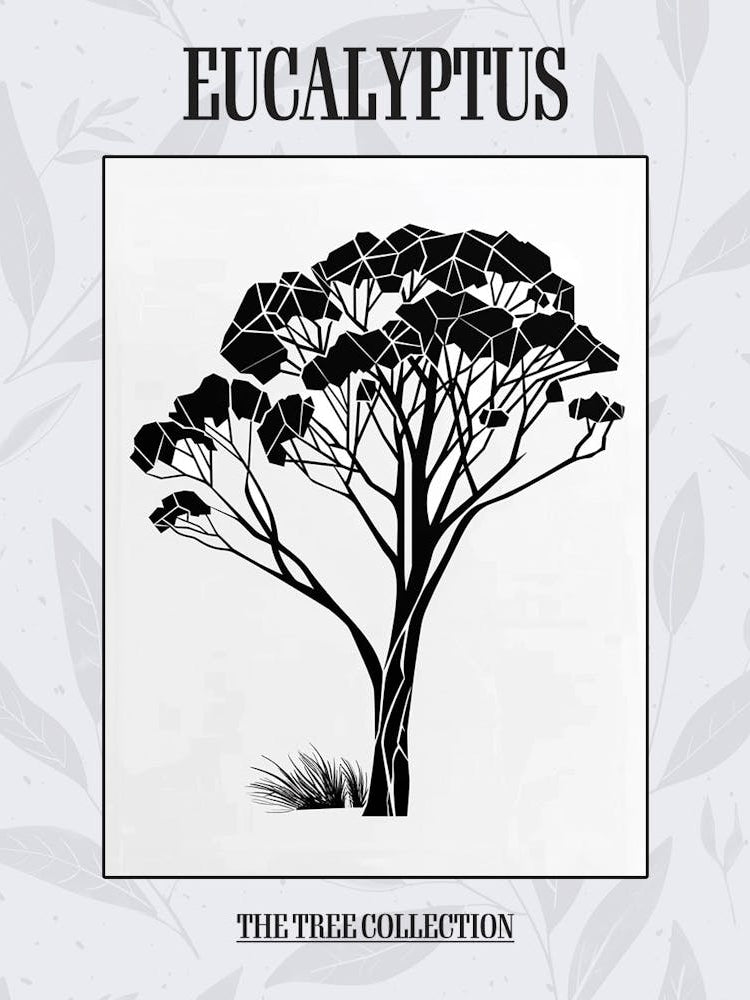 Eucalyptus Tree Simple Geometric Nature Stencil 2 Poster