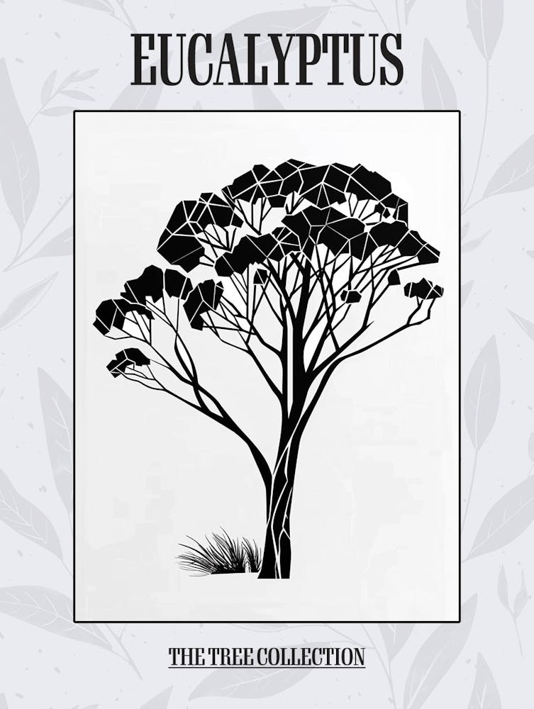 Eucalyptus Tree Simple Geometric Nature Stencil 2 Poster