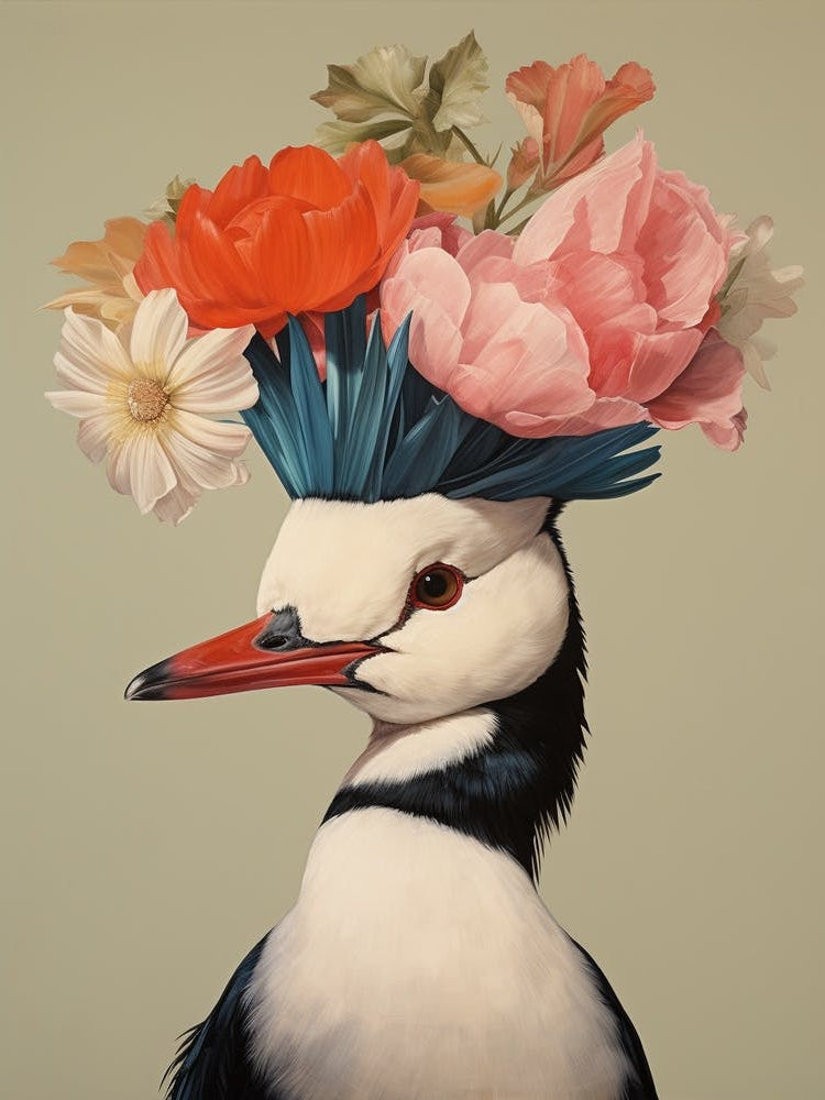 Bird With A Flower Crown Bufflehead 3