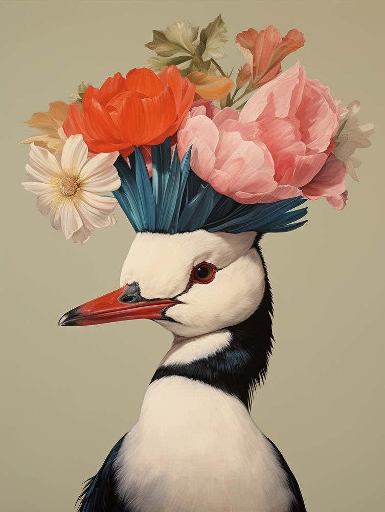 Bird With A Flower Crown Bufflehead 3