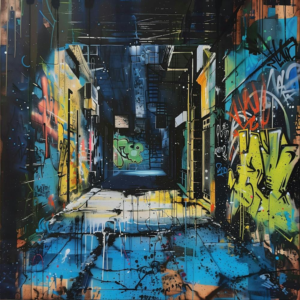 Alleyway, Graffiti, Street Art, Urban Hues