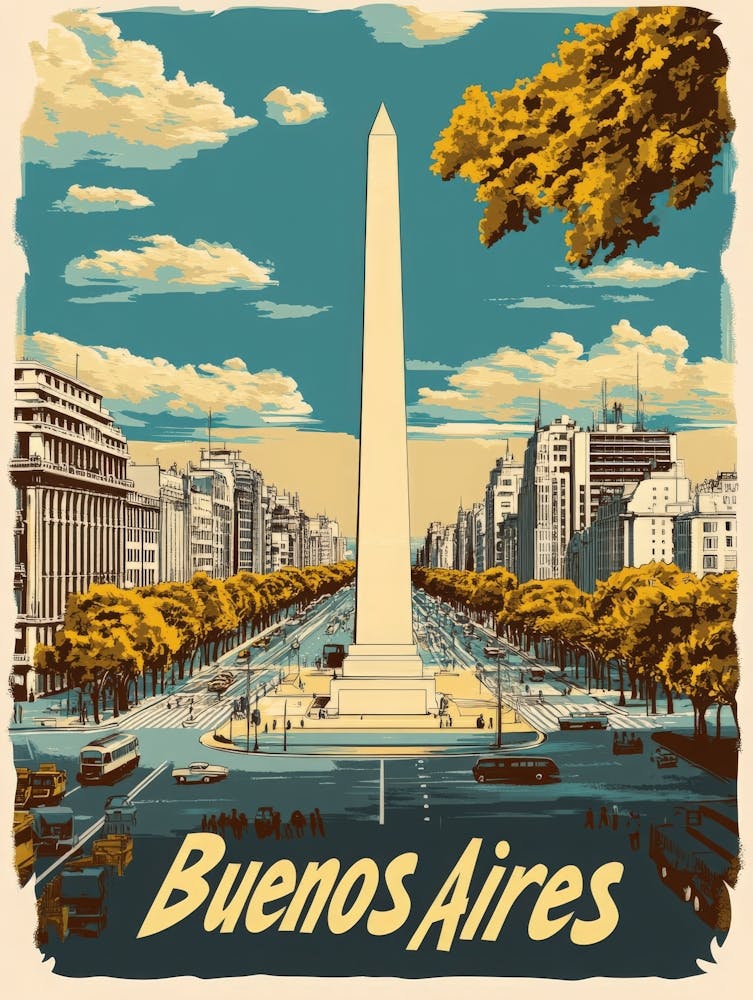 Aihrgdesign Ein Vintage-Reiseposter von Buenos Aires 3