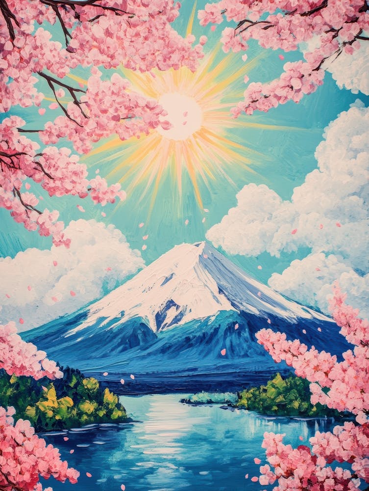 Cherry Blossoms In Fuji