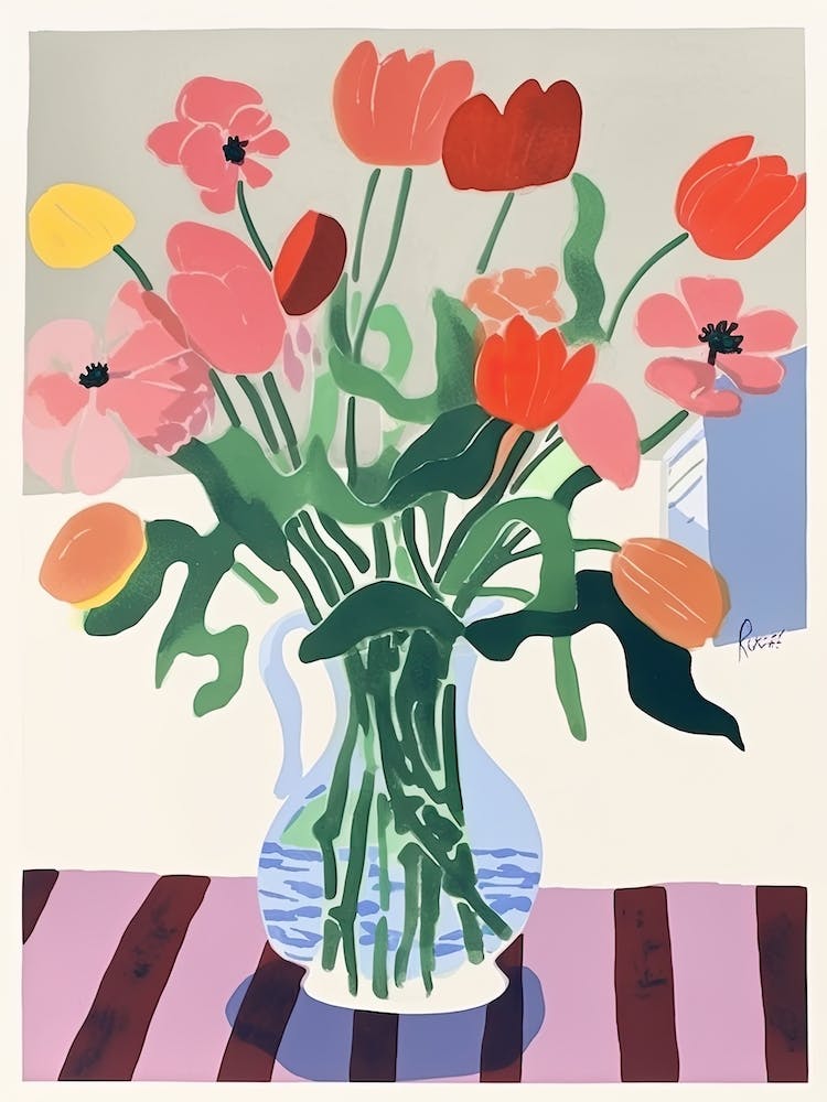 Tulip Bouquet Flower Illustration 1