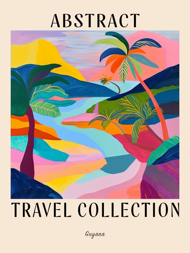 Abstract Travel Collection Poster Guyana 4