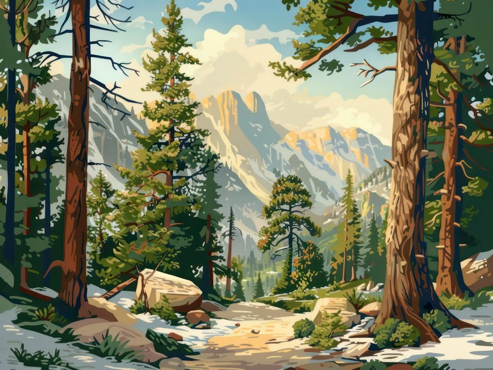 Vintage Wooded Pines 9