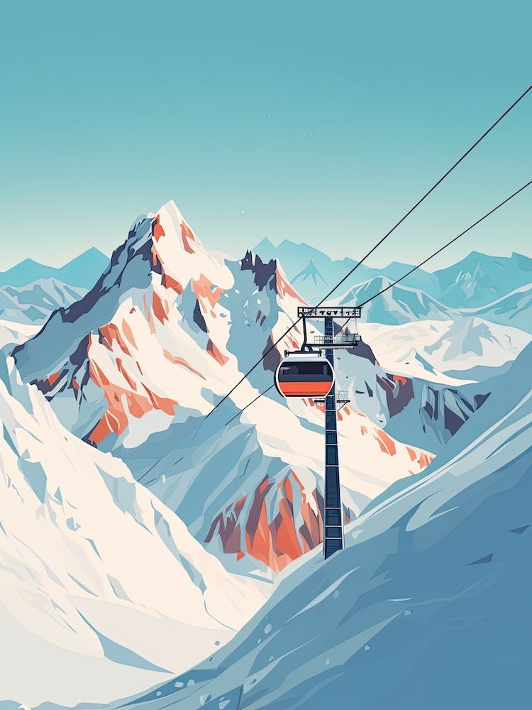 Portillo   Chile, Ski Resort Illustration 0 Simple Style