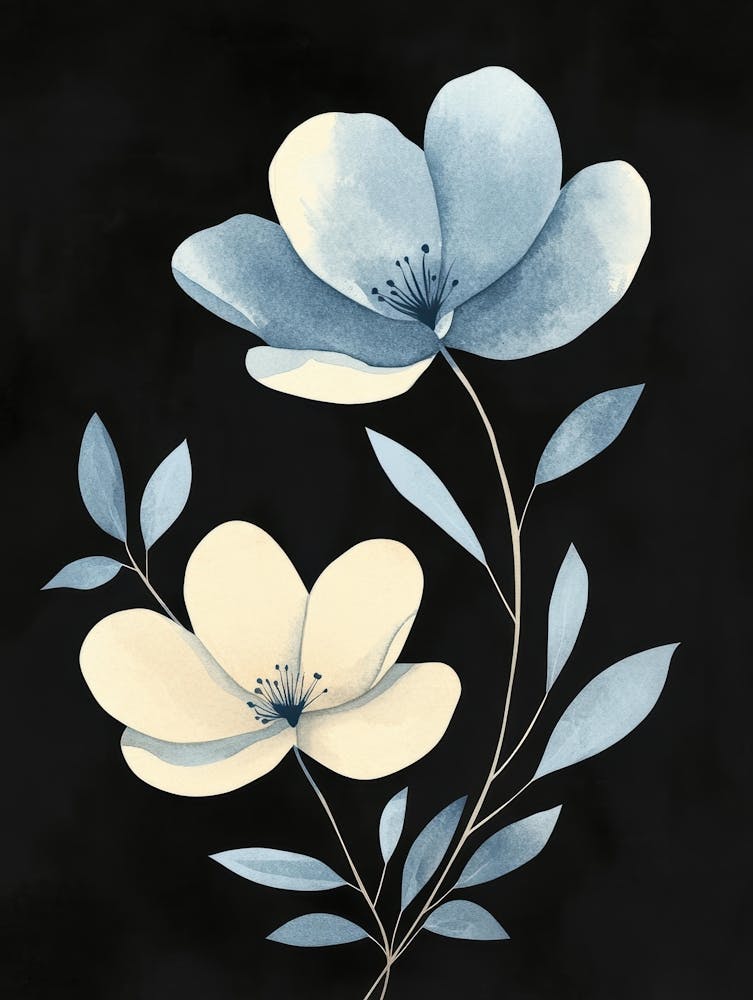 Blue Flowers Canvas Print 4