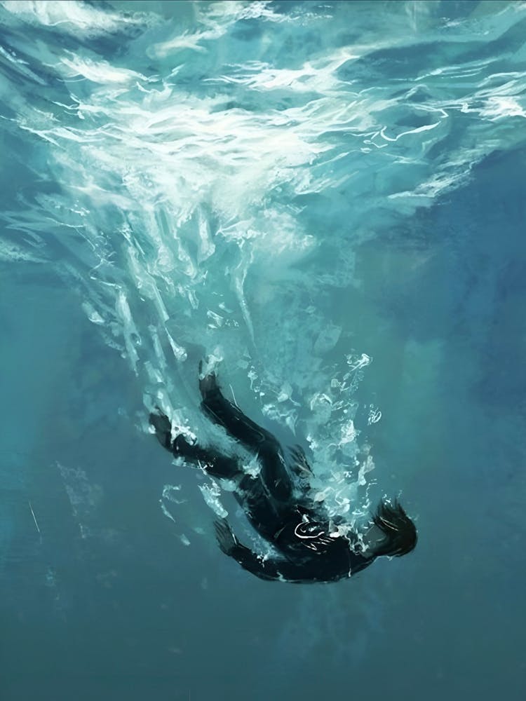 Falling in water