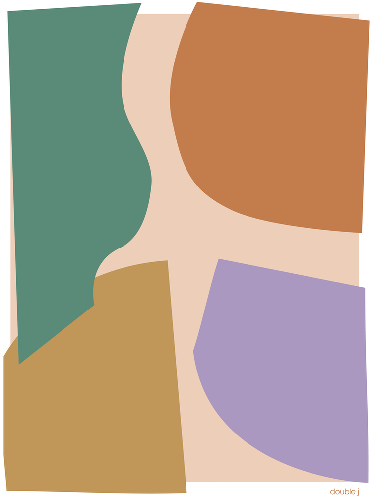 Collage Green Brown Lilac Graphic Abstract