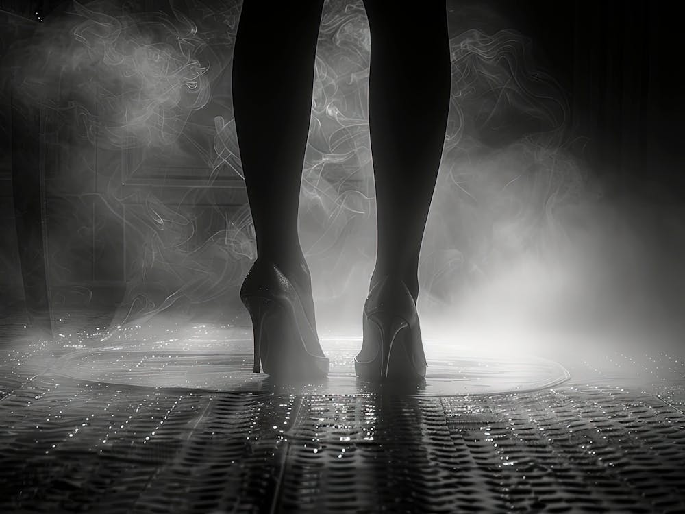Silhouette Of A Woman In High Heels