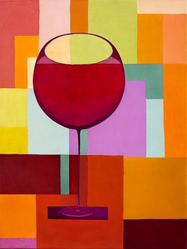 Monastrell Rosé Paul Klee Inspired Abstract 2 Cocktail Poster