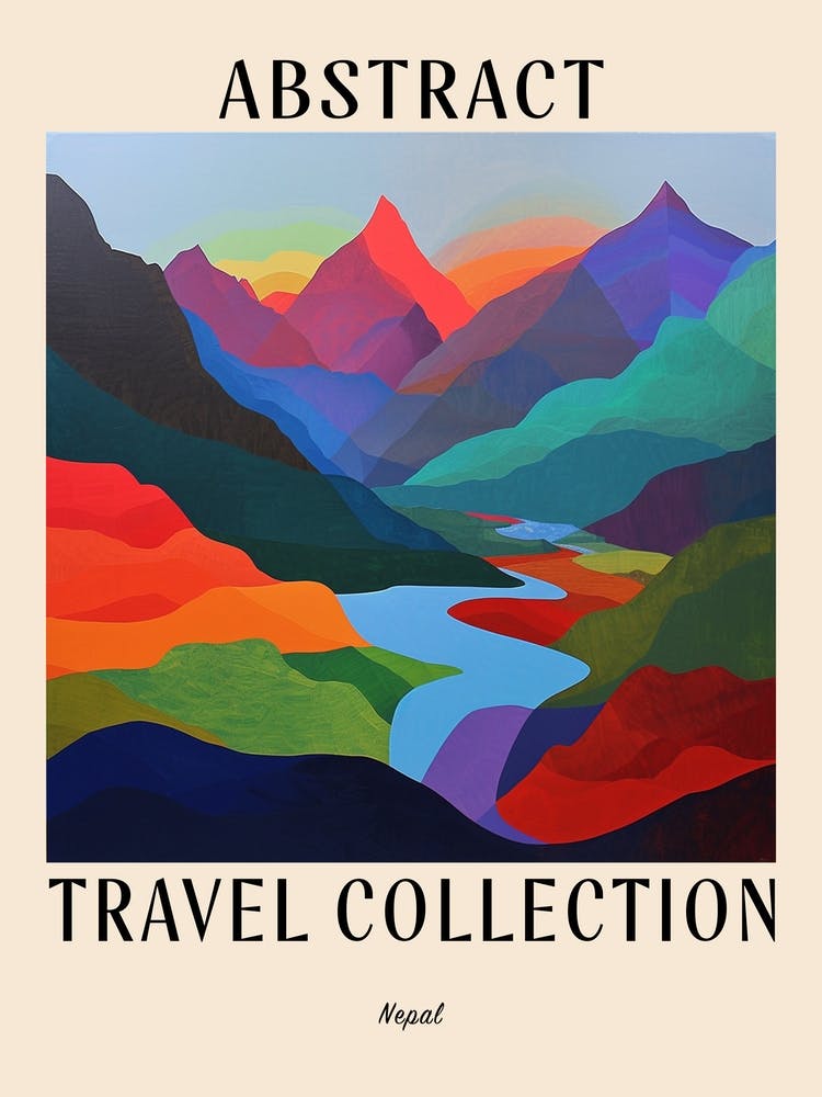 Abstract Travel Collection Poster Nepal 1