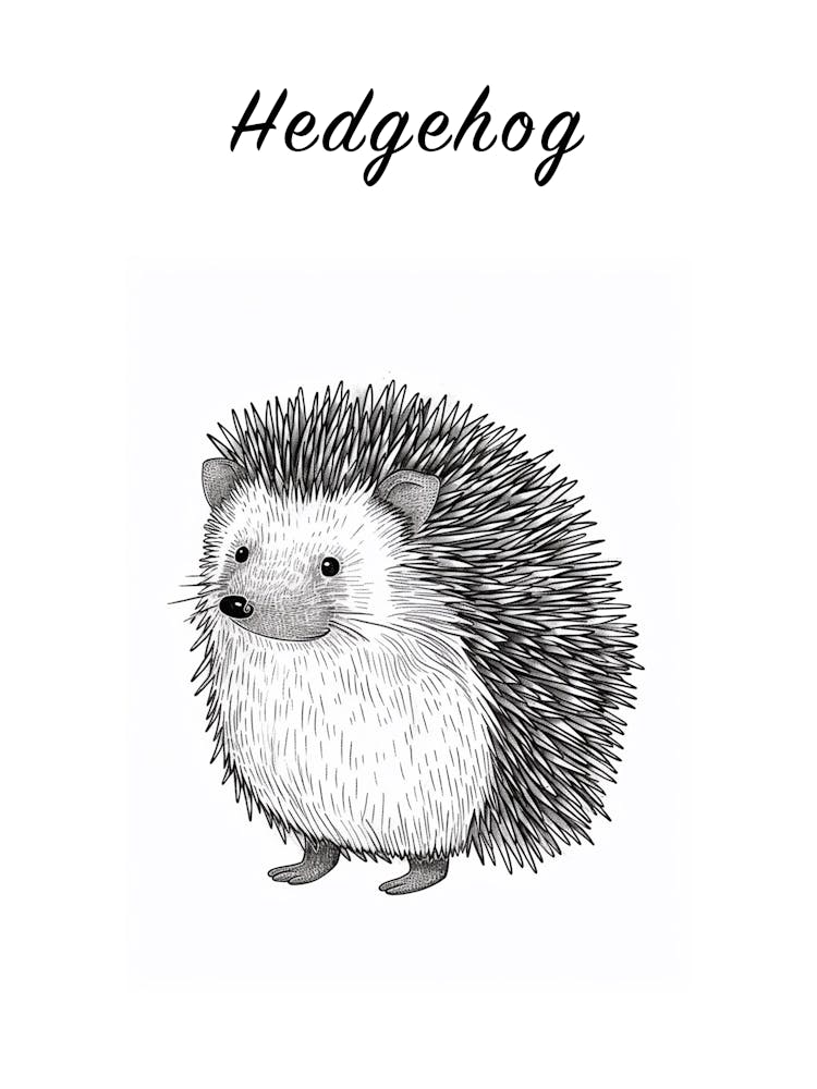 B&W Hedgehog 2 Poster