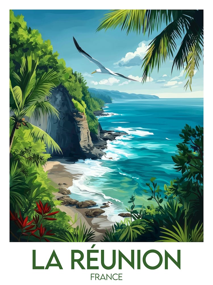 Affiche de voyage La Réunion