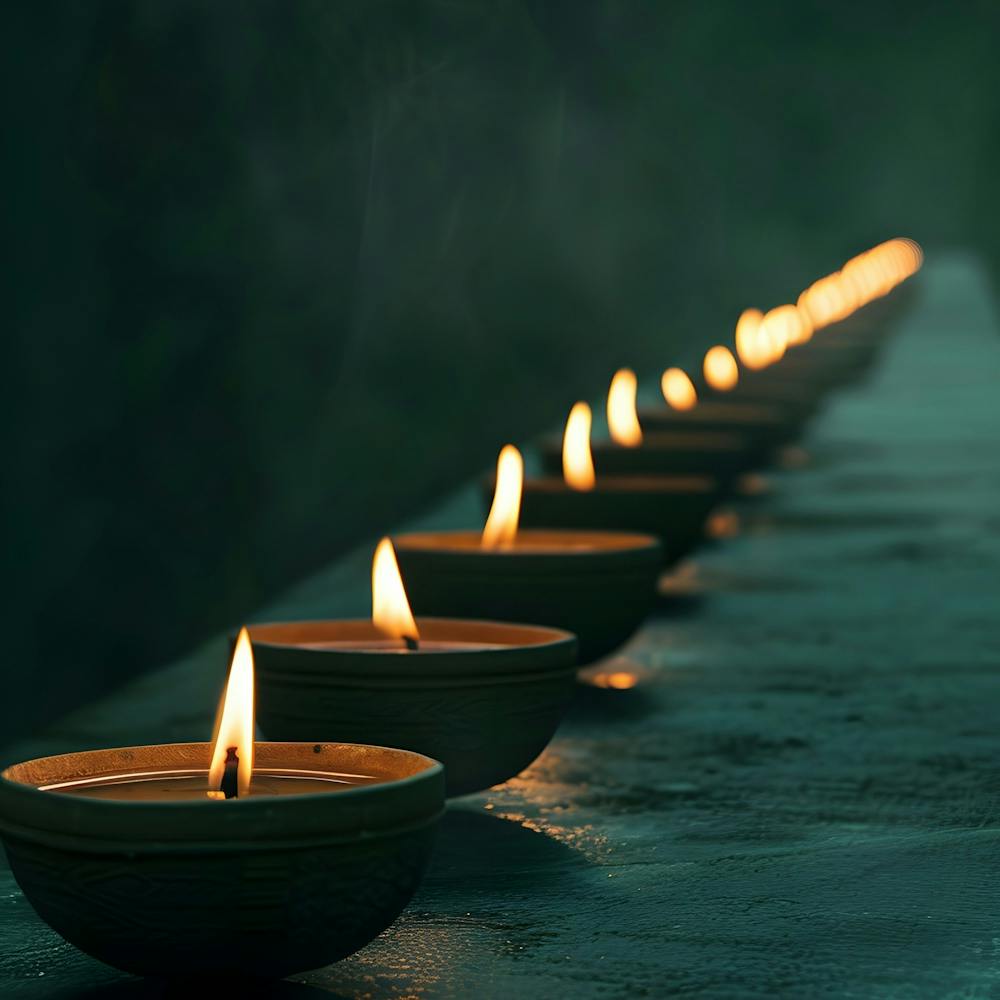 Lit Candles On A Table 1