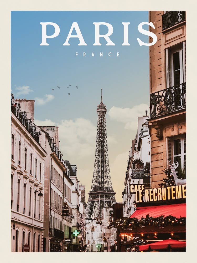 Paris France Travel Poster 2