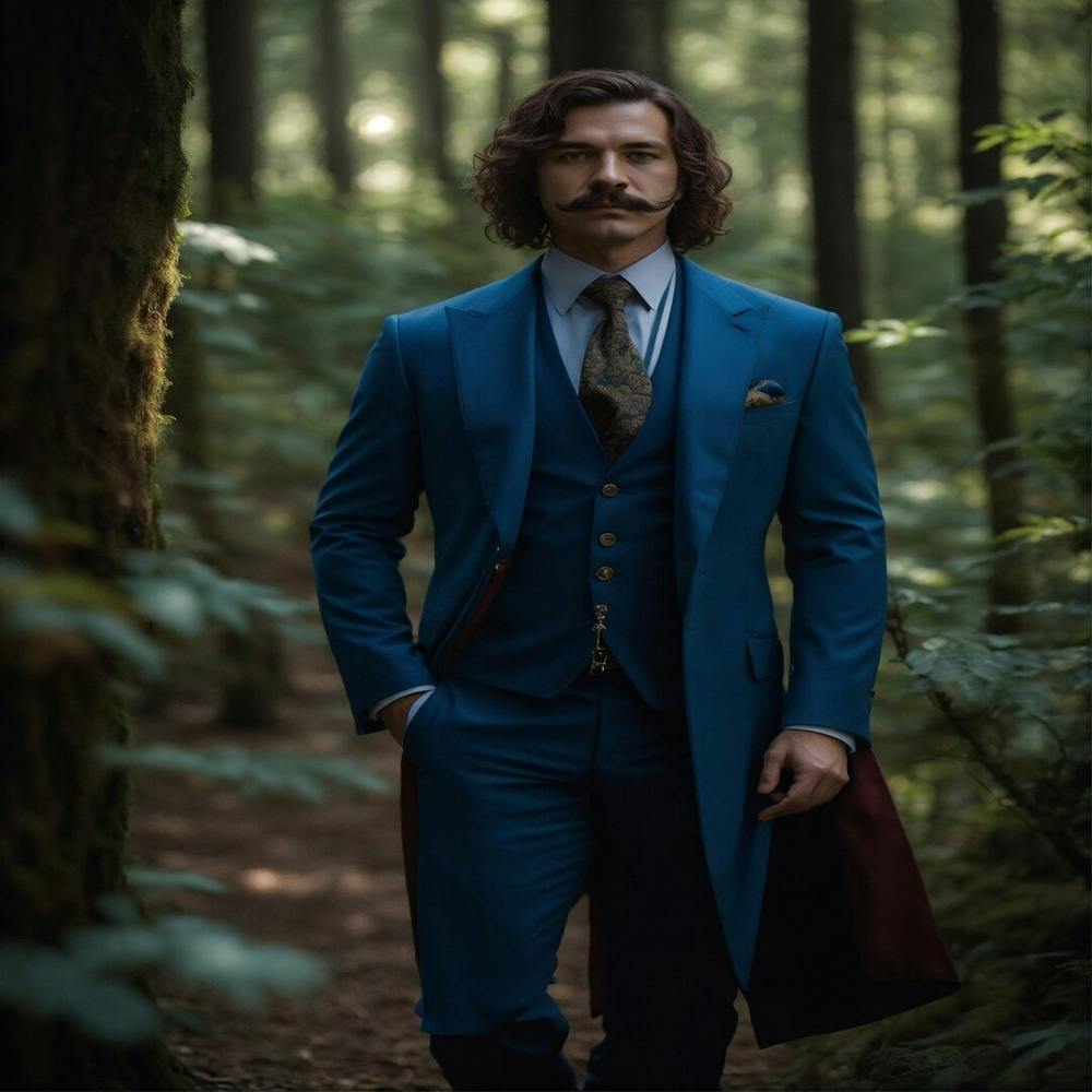 Blue Suit In The Woods