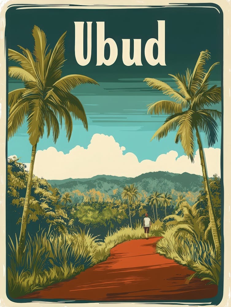 Aihrgdesign A Retro Travel Poster For Ubud 2